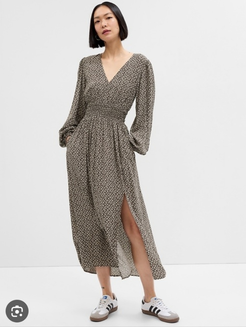 GAP Smocked V Neck Maxi Dress Size Small